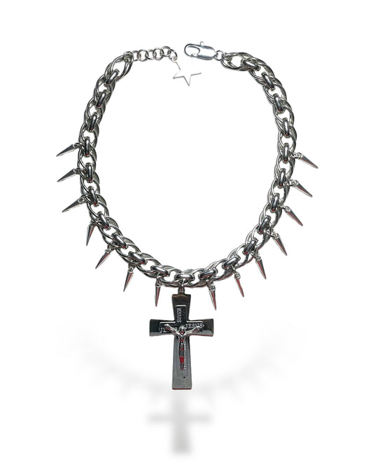 Cross punk choker