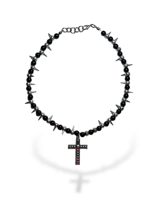 Cross spikes necklace